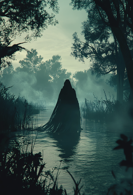 Free ai generated ghost swamp illustration