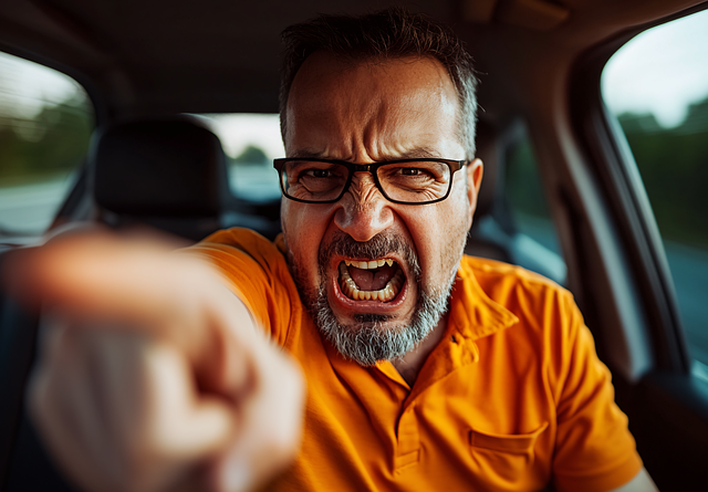 Free ai generated driver road rage illustration