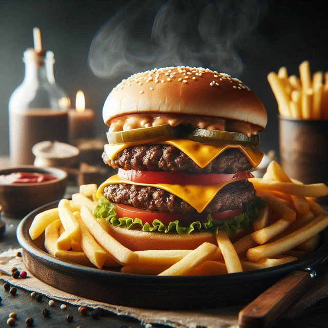 Free hamburger burger double patty burger illustration