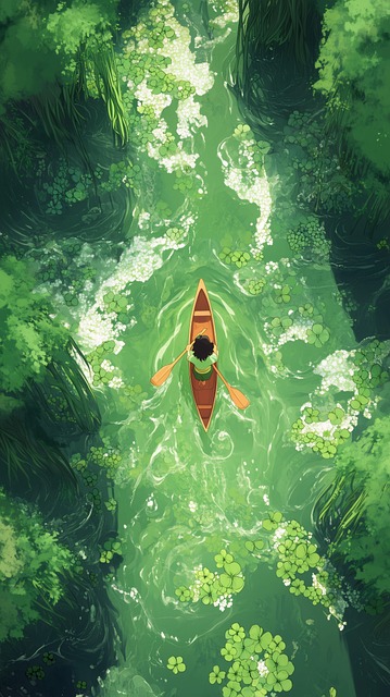 Free ai generated boat river illustration