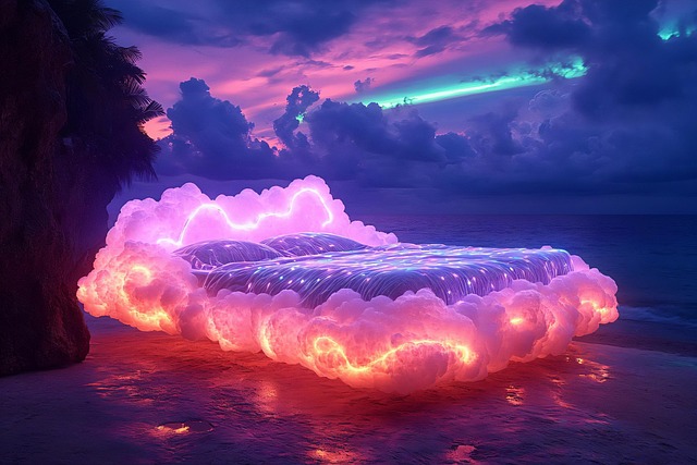 Free ai generated bed sea illustration