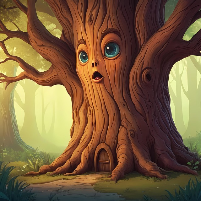 Free magic fantasy trees illustration