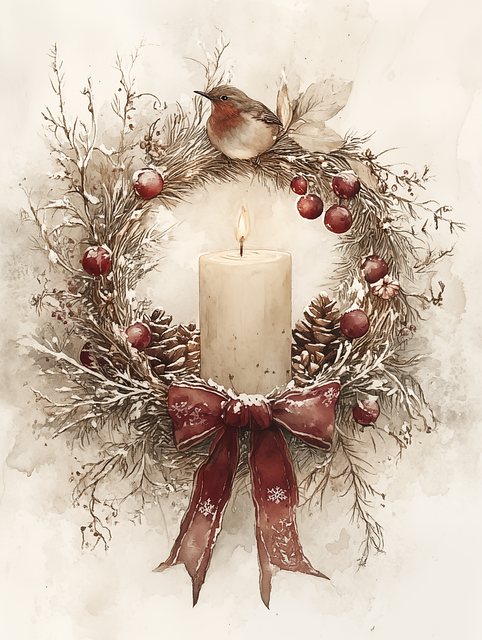 Free ai generated christmas wreath illustration