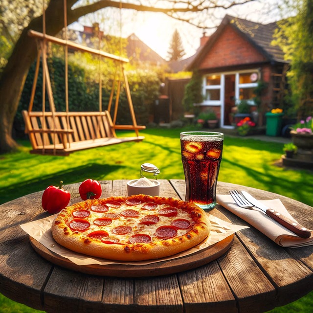 Free ai generated pizza coke illustration