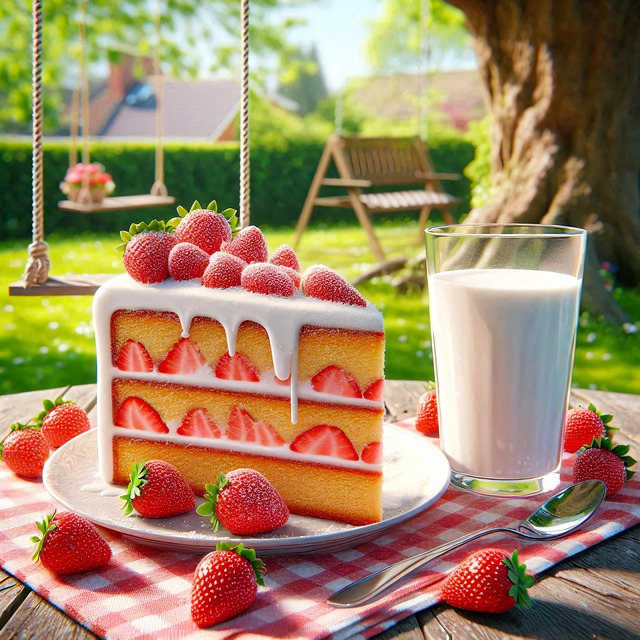 Download free HD stock image of Ai Generated Strawberry Cake Free ai generated strawberry cake strawberry illustration