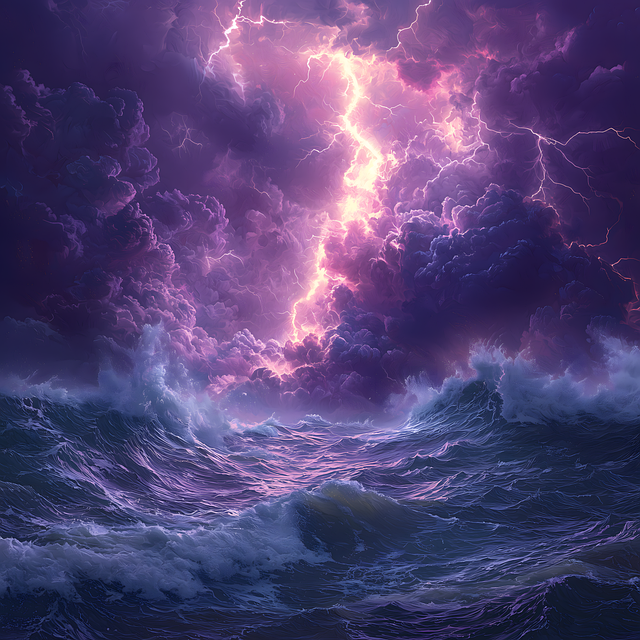 Free ai generated storm ocean illustration