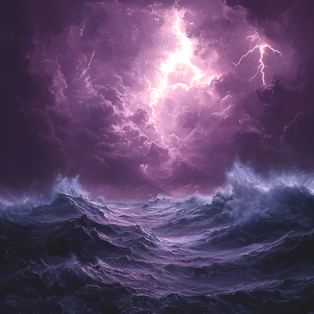 Free ai generated storm ocean illustration