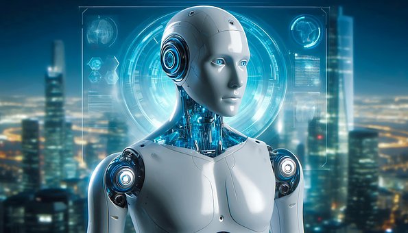 Ai Genereret, Kvinde, Robot, Futuristisk