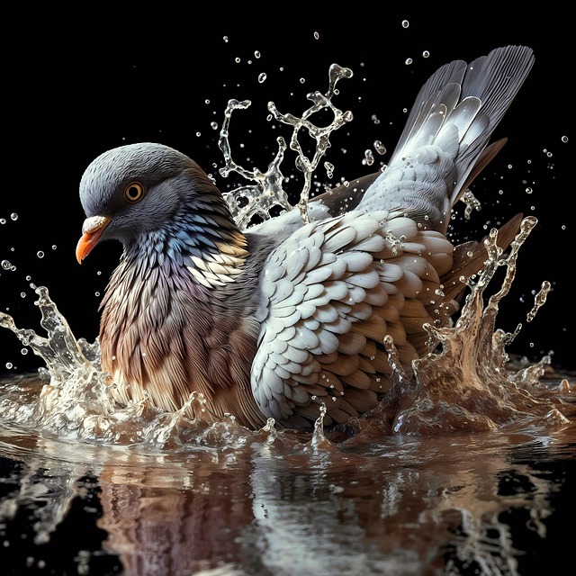 Free wood pigeon dove wild bird illustration