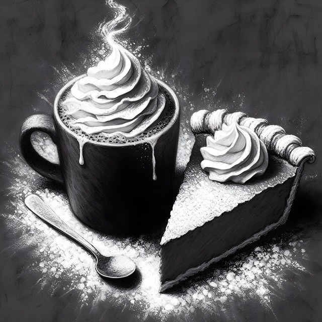 Free ai generated pie hot cocoa illustration