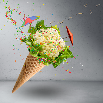 Couve-Flor, Cone, Comida, Vegetais