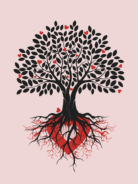 Amor, Árvore, Raiz, Desenhando, Colheita