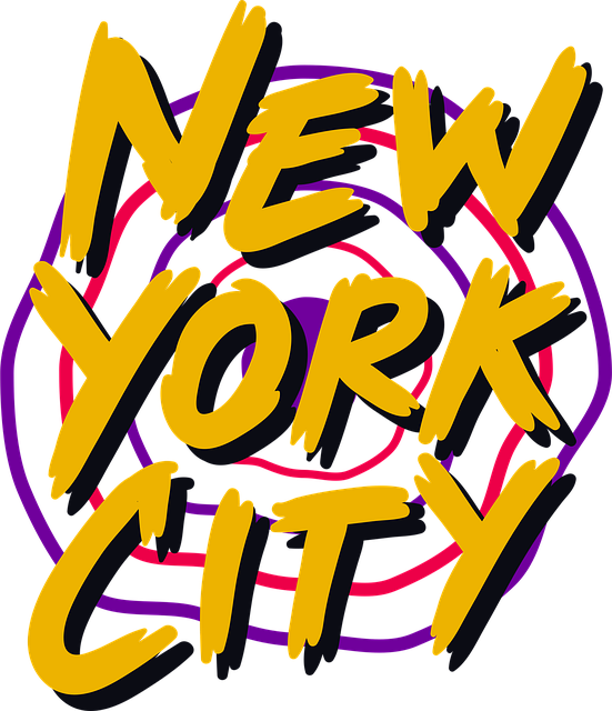 Free new york city text typography illustration