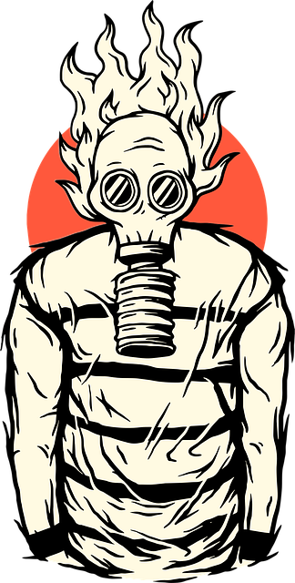 Free gas flame pollution vector