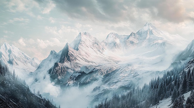 Free ai generated mountains valley illustration