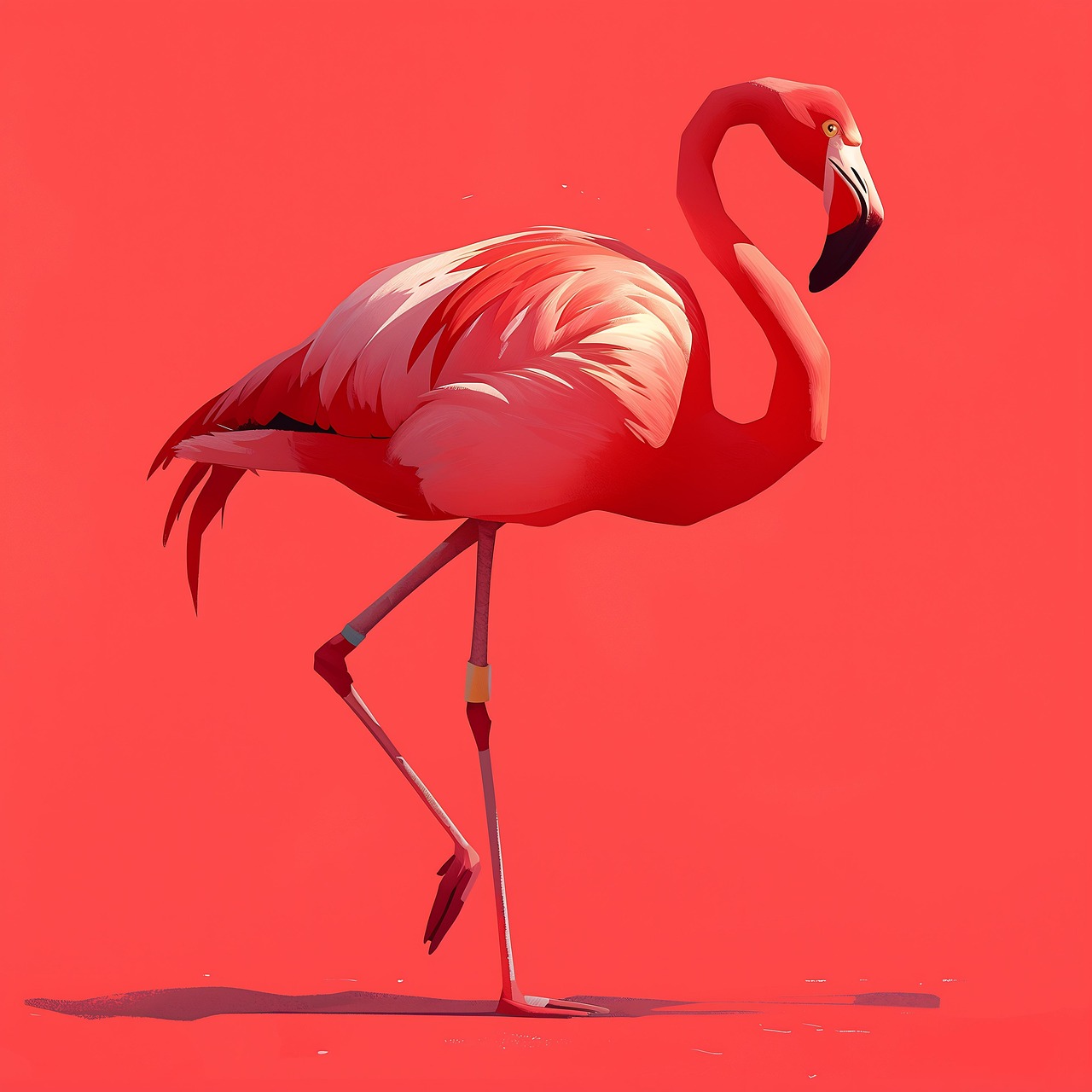 Gravata Flamingo Repeat - Estampa Retrô Rosa Com Pássaros