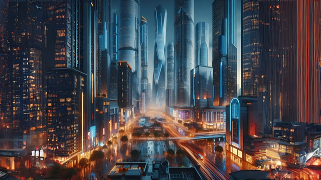 Free City Night illustration and picture