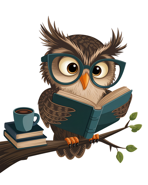 Free ai generated owl read illustration