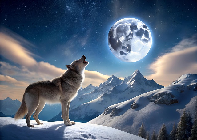 Free ai generated wolf animal illustration