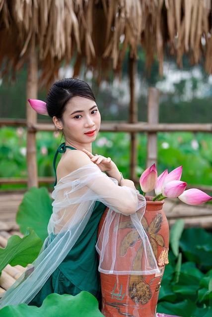 Vietnam, Kvinde, Lotus, Dam, Smuk, Unge