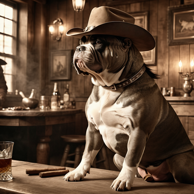 Hund, Bølle, Vestlig, Cowboy, Salong