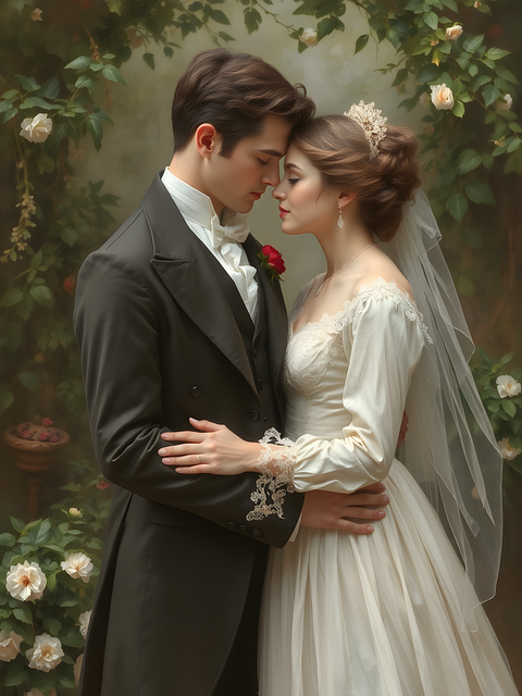 Free ai generated couple romance illustration