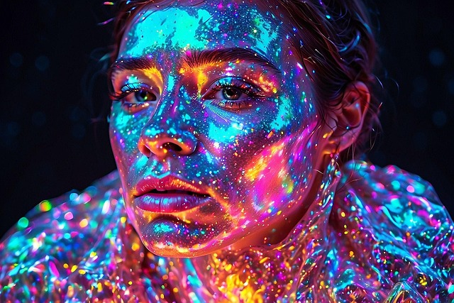 Free ai generated woman neon illustration