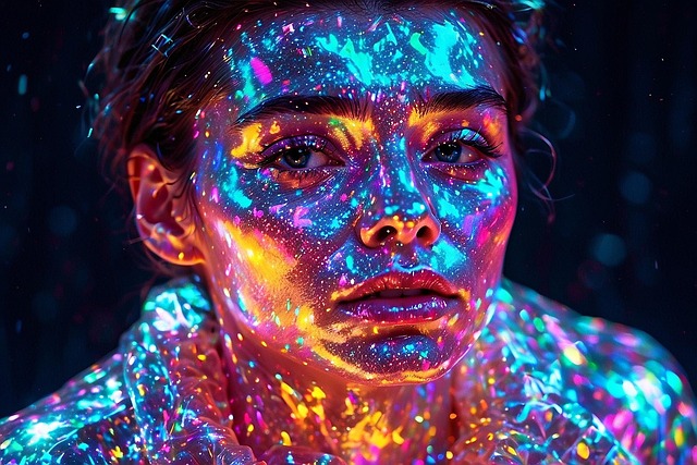 Free ai generated woman neon illustration