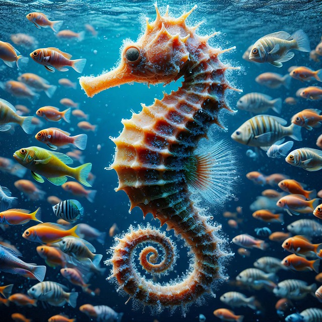 Free ai generated seahorse marine illustration