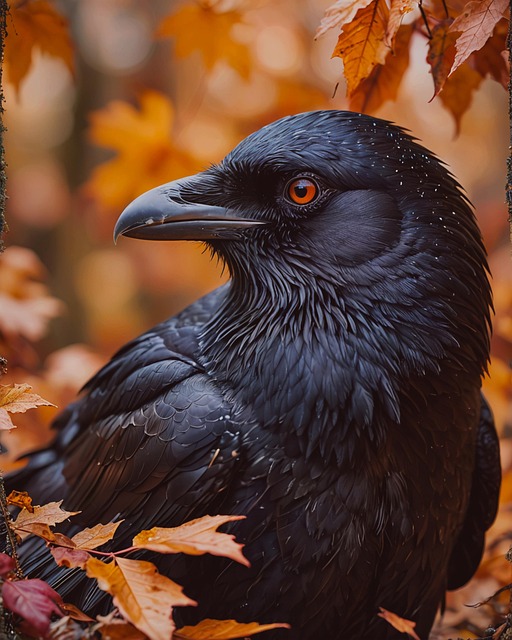 Free fall bird crow illustration