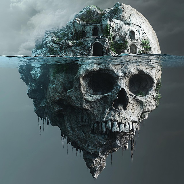 Free ai generated skull island illustration