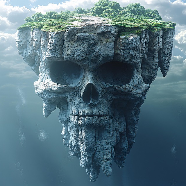 Free ai generated skull island illustration