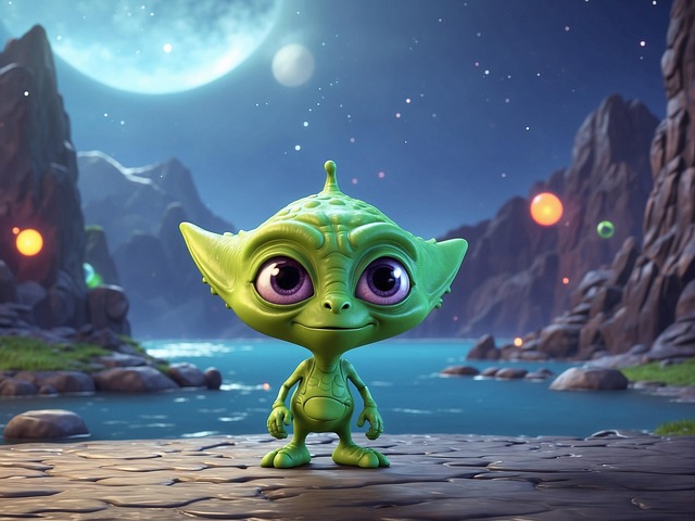 Free ai generated alien extraterrestrial illustration