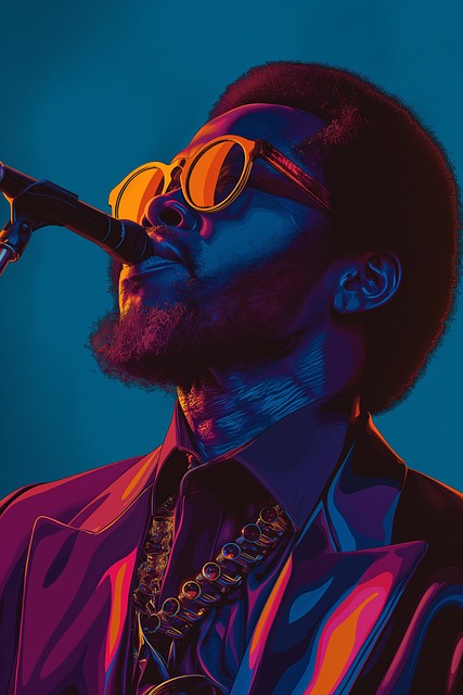 Free ai generated man saxophonists illustration