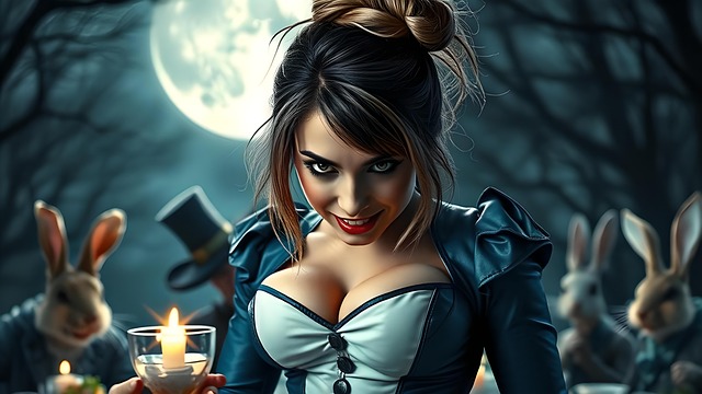 Free ai generated alice in wonderland fantasy illustration