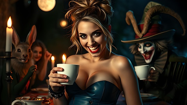 Free ai generated nature alice in wonderland illustration