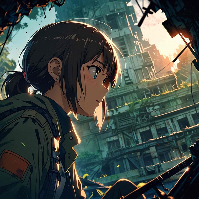 Free ai generated girl dystopia illustration
