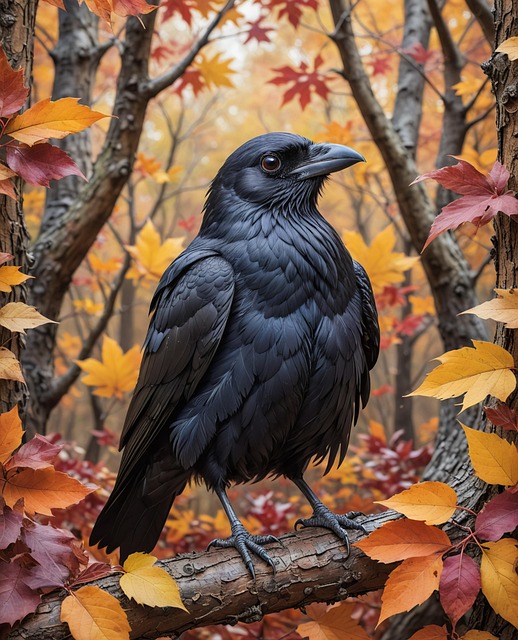 Free ai generated crow bird illustration