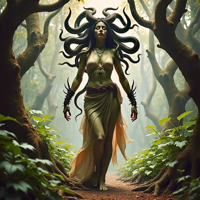 Free medusa snakes pathway illustration
