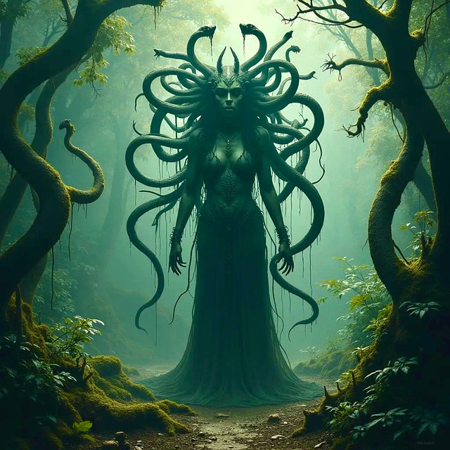 Free medusa foggy nature illustration