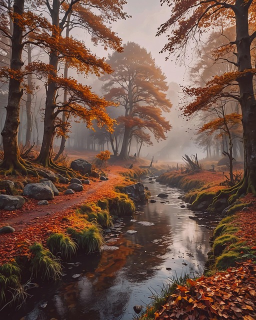 Free ai generated trees leaves illustration