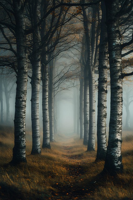 Free ai generated forest misty path illustration