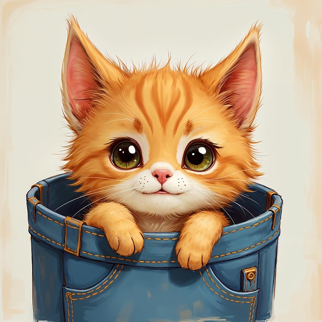 Free ai generated cute kitten illustration
