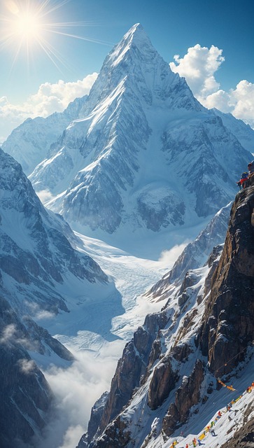 Free ai generated mount everest majestic mountain illustration