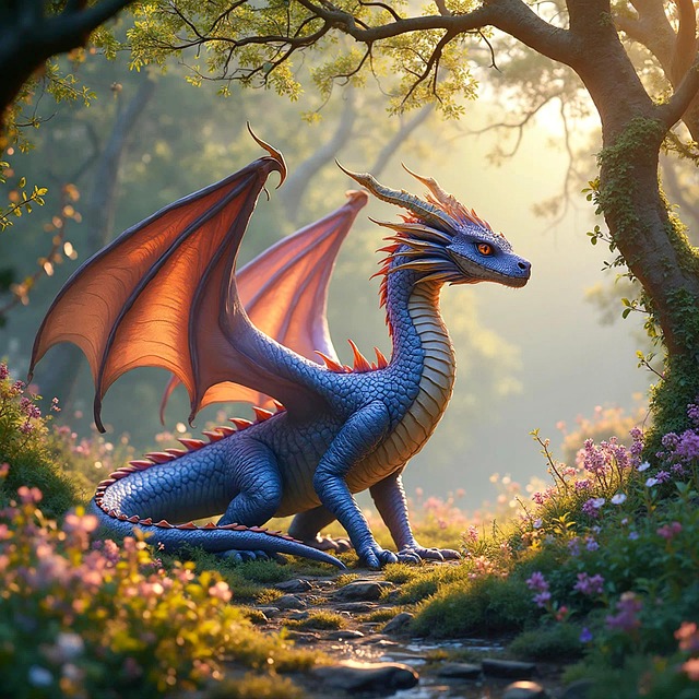 Download Ai Generated, Dragon, Flowers. Royalty-Free Stock Illustration ...
