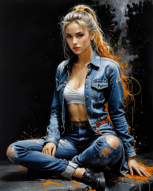 Ai Genereret, Kvinde, Jeans, Kunst, Smuk