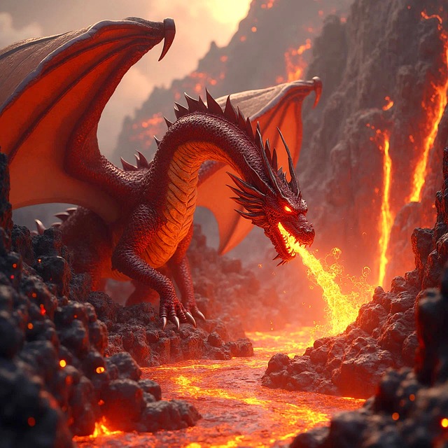 Free ai generated fantasy dragon illustration