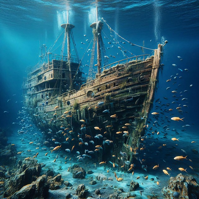 Free ai generated shipwreck ship illustration