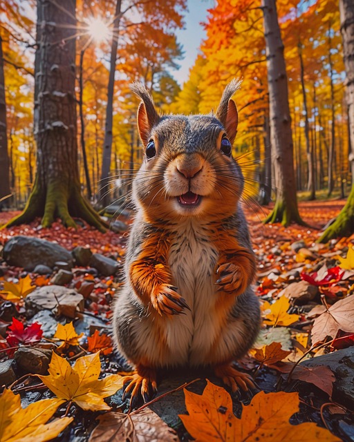 Free ai generated squirrel mammal illustration