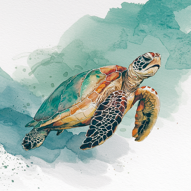 Free ai generated turtle sea turtle illustration